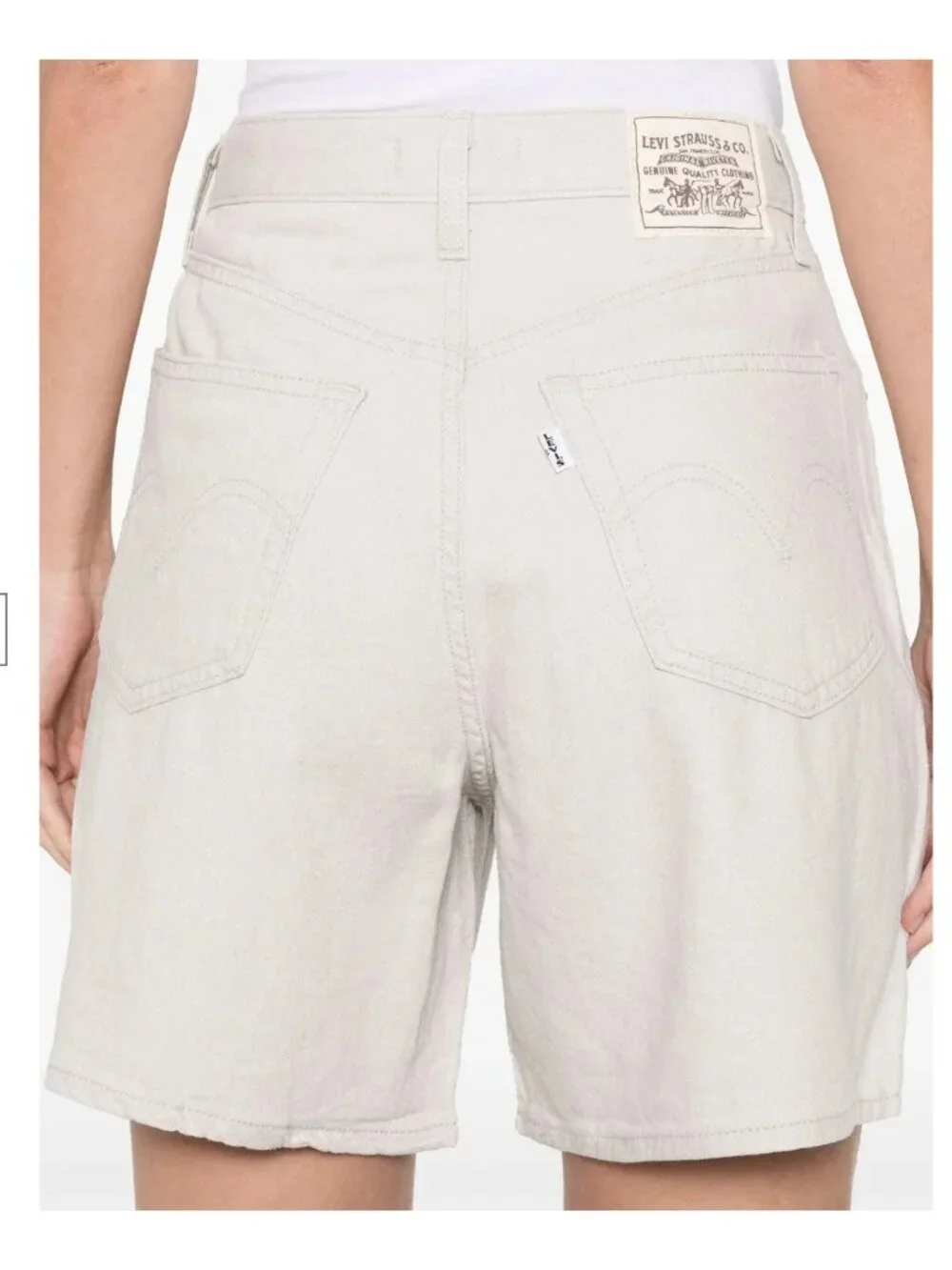 Levi's Premium Size 27 Women's High Rise Baggy Linen Blend Baggy Shorts Grey
